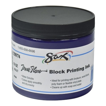 True Flow Water Soluble Block Printing Ink, 1 Pint Jar, Violet